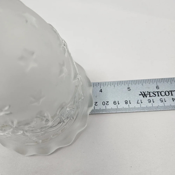 Vtg Mikasa Christmas Frosted Glass Holiday Bell Santa, Reindeer & Sled Gift - Picture 8 of 8